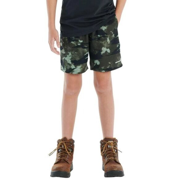 Carhartt Boys' Elastic Waistband Rugged Flex Camo Work Shorts - Picture 1 of 8